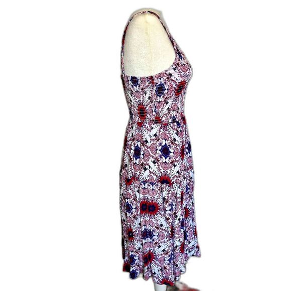 Japna Women's Smocked Dress in Patriotic Colors Body Con Fit and Flare Size S - Picture 5 of 6